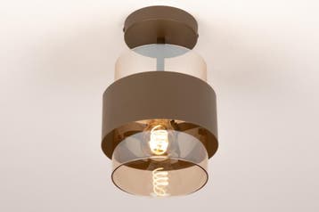 Rietveld Plafondlampen - Bruin - Glas, Metaal, Verzenden, Nieuw