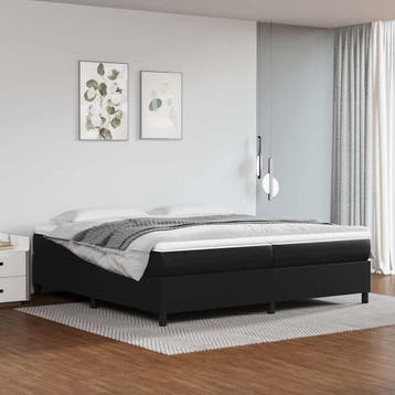 vidaXL Boxspring bed kunstleer zwart 200x200 cm, Overige materialen, Verzenden, Zwart, Overige maten
