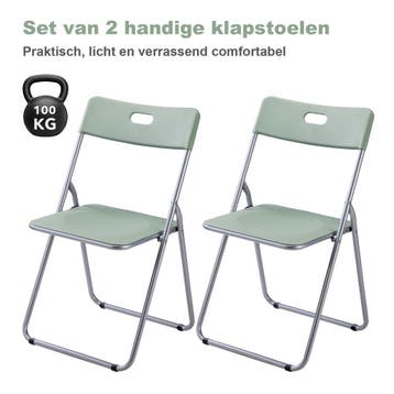 Bardi 2 Delige Klapstoelen Set 100KG Weersbestendig - GROEN, Ophalen of Verzenden, Nieuw