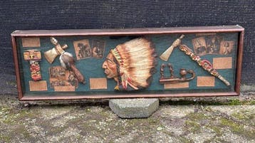 Vitrinekast - Native American – 3D Wandvitrine – Indiaans