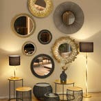 Bijzettafel - Livion Rana - Rond - 42cm - Zwart/Goud -, Ophalen of Verzenden, Nieuw, Overige materialen