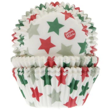 Cupcake Vormpjes HoM Kerst Sterren 50x33mm. 48st., Verzenden, Nieuw