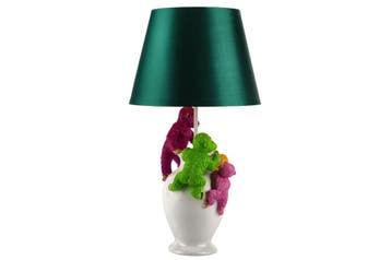 Tafellamp MONKEY 55 cm met veelkleurige witgroene lampenkap, Ophalen of Verzenden, Nieuw