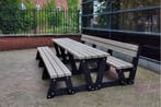 Rockwood® Picknicktafel Eik - Zwaar Kunststof - Mineral Grey, Tuin en Terras, Picknicktafels, Ophalen of Verzenden, Nieuw, Rechthoekig