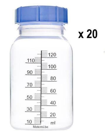 Materni 20 Moedermelk bewaarflessen 120 ml  € 26.95, Kinderen en Baby's, Babyvoeding en Toebehoren, Ophalen of Verzenden, Nieuw