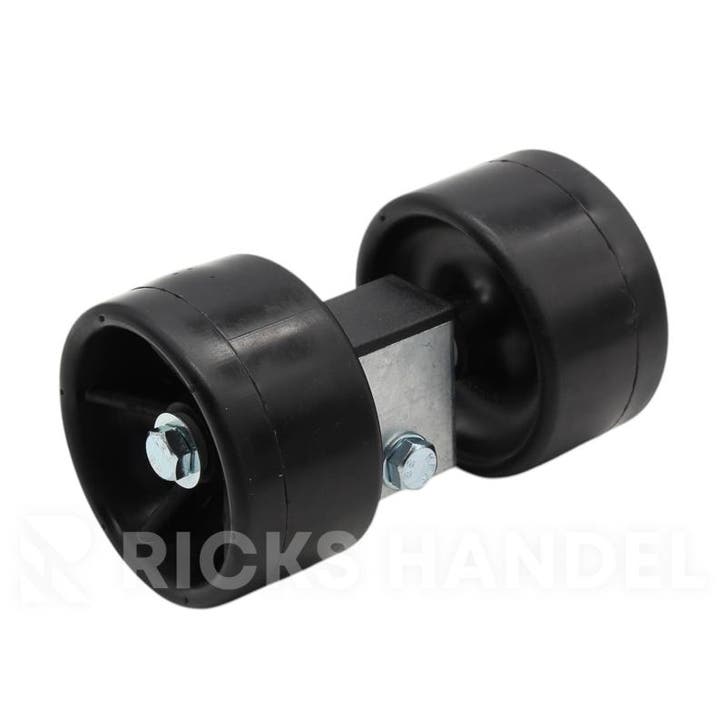 Rollenset 2 rubberen rollen op kantelblokje 30 mm, Auto diversen, Aanhangwagen-onderdelen, Nieuw, Ophalen of Verzenden