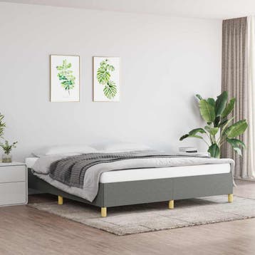 vidaXL Bedframe zonder matras stof donkergrijs 180x200 cm, Huis en Inrichting, Eenpersoons, Verzenden, Nieuw, 80 cm