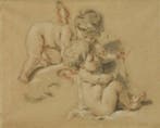 École de François Boucher (1703-1770) - Deux putti jouant
