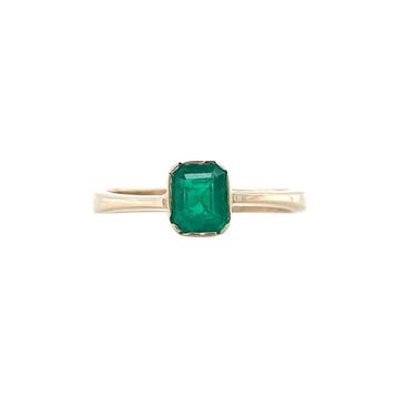 Gouden vintage ring met smaragd 14 kt, Ophalen of Verzenden, Nieuw