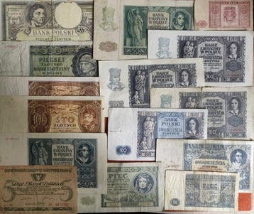 Polen. - 15 Banknotes - 1919/1948 (Zonder minimumprijs)