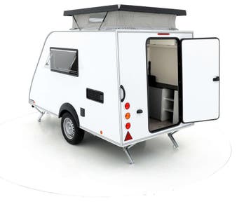 Kleine hefdak caravan Kip Shelter al vanaf €18850, Caravans en Kamperen, Standaardzit, Kip, Tot en met 2, Lengtebed