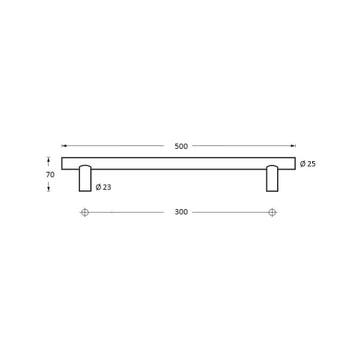 Intersteel Deurgrepen per paar T-vorm 500x70x25 HoH 300mm -, Verzenden, Nieuw