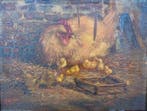 J. W. van Trirum (1924-2011) - Kip met kuikens, Antiek en Kunst