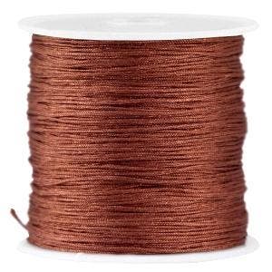 3 meter Macramé satijndraad 0.8 mm Brown (Macramé koord), Ophalen of Verzenden, Nieuw, Draad
