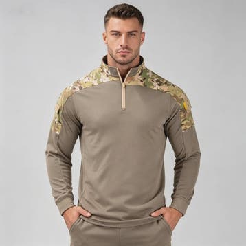Tactisch Outdoor Shirt met Halve Rits en Ademende Stof - Mil, Verzenden, Nieuw