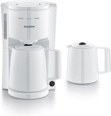 Koffiezetapparaat - filterkoffie - Thermoskan - Wit - Severi, Verzenden, Zo goed als nieuw