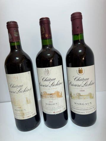 1996 , 1998 & 2004 Château Prieuré-Lichine - Margaux 4ème, Nieuw