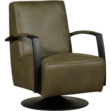 Leren draaifauteuil Mood - Granada Moss (olijf/groen) -, Nieuw, Ophalen of Verzenden, 50 tot 75 cm, Industrieel, Modern