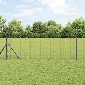 vidaXL Euro-hek met grondbevestiging 10 x 0,8 m PVC-Coated, Verzenden, Nieuw, IJzer