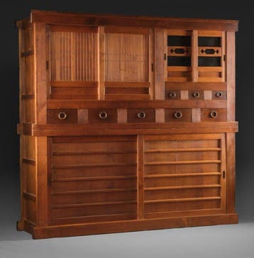 Omi Kitchen cabinet - Hout, koper, hinoki-cypres hout,