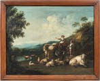 Italian school (XVIII) - Arcadian landscape with shepherds