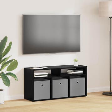 vidaXL Laagkast met lade Zwart Eiken 87 x 27,5 x 43 cm, Verzenden, Nieuw, 50 tot 100 cm, Minder dan 100 cm