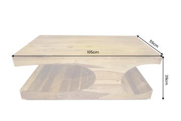 Salontafel GOA 105cm met opbergruimte sheesham hout bruin -, Huis en Inrichting, Ophalen of Verzenden, Nieuw