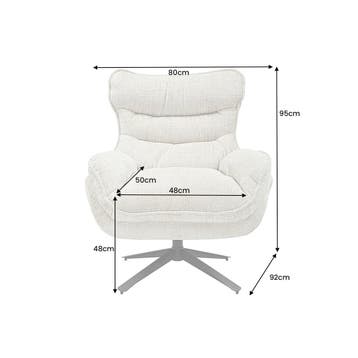 Fauteuil CLOUD 360° draaibaar, met structuurstof,, Huis en Inrichting, Fauteuils, Ophalen of Verzenden, Nieuw