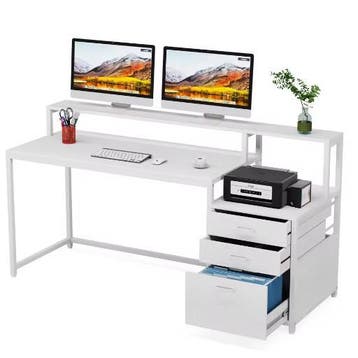 Ergonomisch Computerbureau 160 cm met Lades en Standaard, Verzenden, Nieuw
