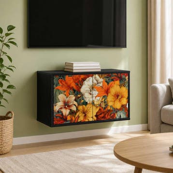 vidaXL Wandgemonteerd tv-meubel GENNEP 69 x 33 x 40 cm Zwart, Minder dan 50 cm, Verzenden, Nieuw, Minder dan 100 cm