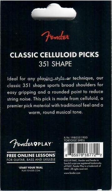 Fender Celluloid 351 plectrum Heavy 12-pack, Muziek en Instrumenten, Instrumenten | Toebehoren, Ophalen of Verzenden, Nieuw, Elektrische gitaar