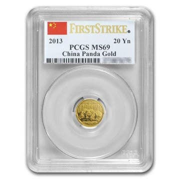 China. 20 Yuan 2013 1/20 oz ¥20 CNY Chinese Gold Panda PCGS