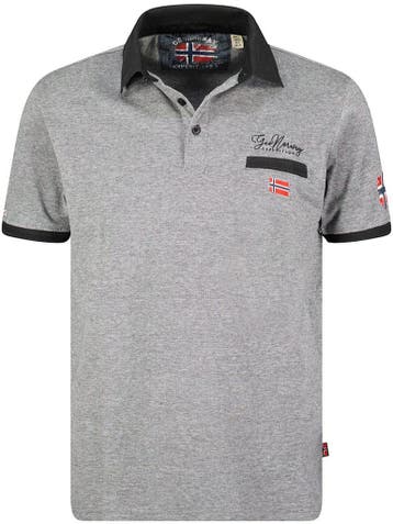 Geographical Norway Denim Polo Shirt Zwart Kola, Verzenden, Nieuw, Zwart