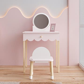 Kaptafel met stoel Vestnes 93x56x36 cm roze en wit [en.casa], Verzenden, Nieuw