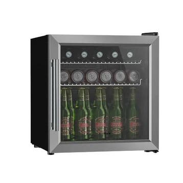 Beersafe Drank Koelkast met Glazen Deur Zilver | 47L, Zonder vriesvak, Refurbished, Ophalen of Verzenden, Minder dan 75 liter