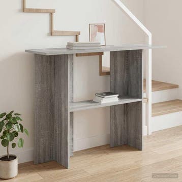 vidaXL Wandtafel Grijs sonoma 100 x 30 x 75 cm Bewerkt hout, Huis en Inrichting, Tafels | Salontafels, Minder dan 50 cm, Verzenden
