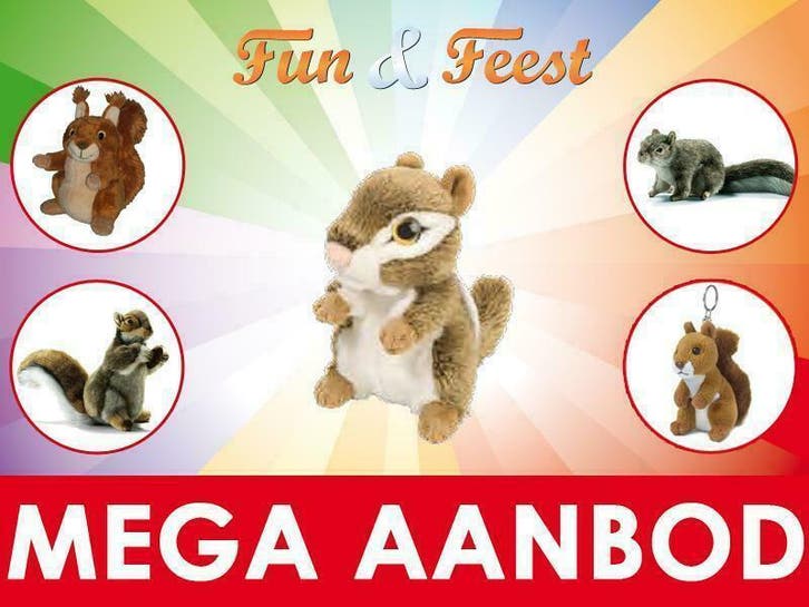 Eekhoorn knuffel - Het grootste aanbod pluche eekhoorns, Kinderen en Baby's, Speelgoed | Knuffels en Pluche, Overige typen, Nieuw