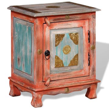vidaXL Nachtkastje massief mangohout oranje, Minder dan 45 cm, Verzenden, Nieuw, Minder dan 55 cm