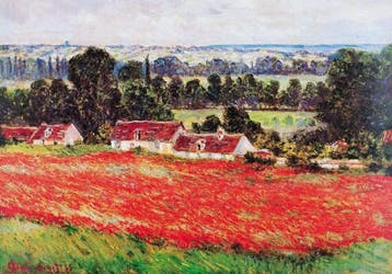 Kunstdruk Claude Monet - Field of Poppies 100x70cm, Verzenden, Nieuw