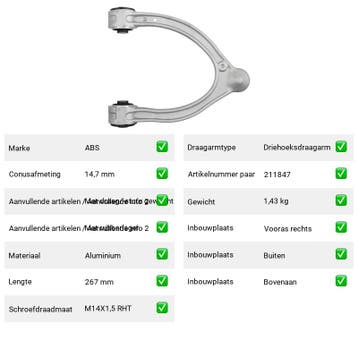 Draagarm Mercedes-Benz EQC EQC 400 4-matic (N293) Van 2019-0, Verzenden, Nieuw, Mercedes-Benz