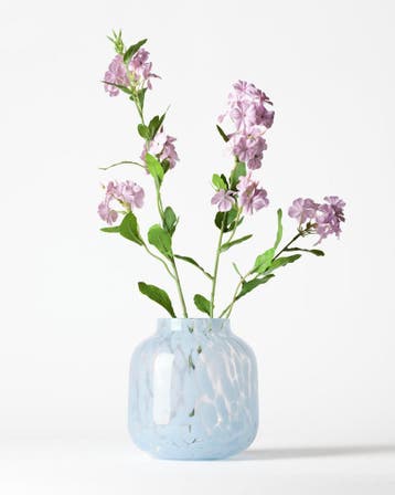 HEMA Vaas 15x18cm Bink glas spikkel blauw, Huis en Inrichting, Woonaccessoires | Vazen, Verzenden, Nieuw, Blauw