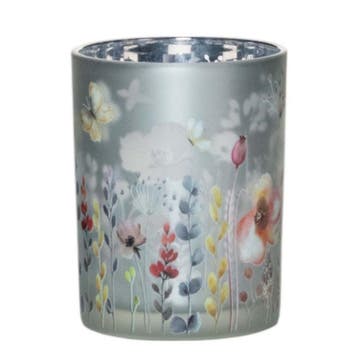 Theelichthouder Border bloemen vlinder medium 12cm, Verzenden, Nieuw