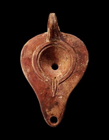Oud-Romeins Olielamp in sigillataaardewerk -, Antiek en Kunst