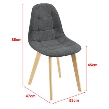 Eetkamerstoel Kopparberg 86x53x47 cm set van 2 donkergrijs, Verzenden, Nieuw
