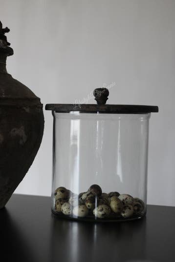 Sobere glazen voorraadpot Old grey - maat L, Ophalen of Verzenden, Nieuw