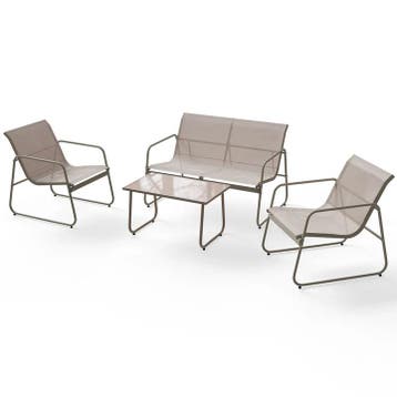 Tuinset / Tuinmeubelset / Loungeset Genua - 4-delig - Zand, Verzenden, Nieuw
