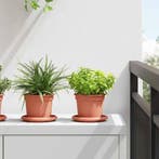 vidaXL Ronde Bloempot 24 pcs Baksteenrood Ø 12,5 x 10 cm, Verzenden, Nieuw, Kunststof, Minder dan 30 cm
