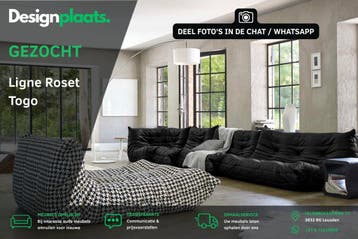 GEZOCHT: Ligne Roset Togo — Direct Inkoop, Ophalen of Verzenden, Zo goed als nieuw, Stof, Design Bank Bankstel Zetel Ligne Roset