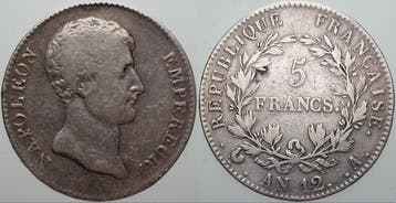 5 Francs An 12 A Paris Frankreich Napoleon I 1804-1814, 1815, Verzenden