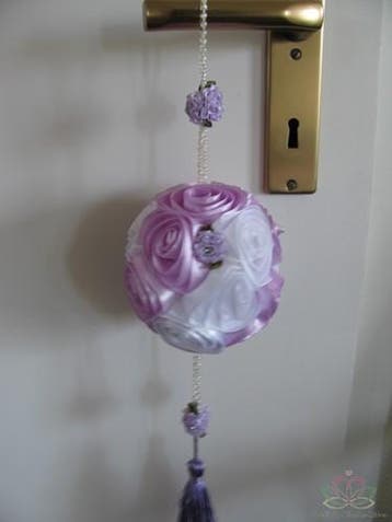Pomander Satijnroosbal Lila/Wit, Ophalen of Verzenden, Nieuw